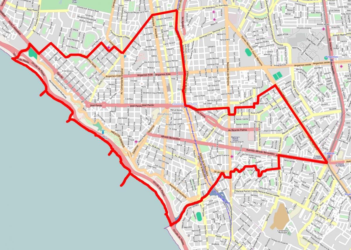 லிமா miraflores வரைபடம்